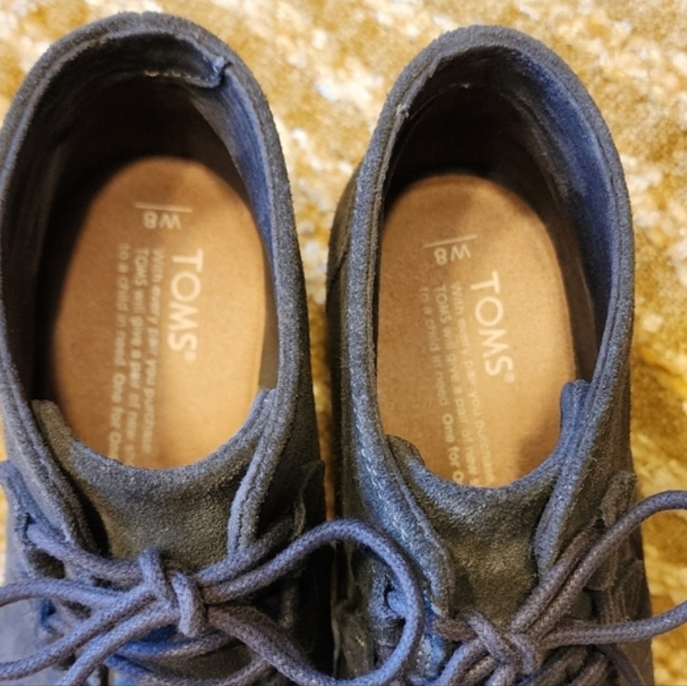 Toms Brown Women's Suede Ankle Boots Brown Size 8 Excellent Condition - Picture 4 of 7